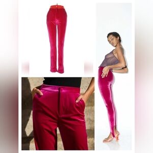 Macarena: Red Women's Velvet Pants